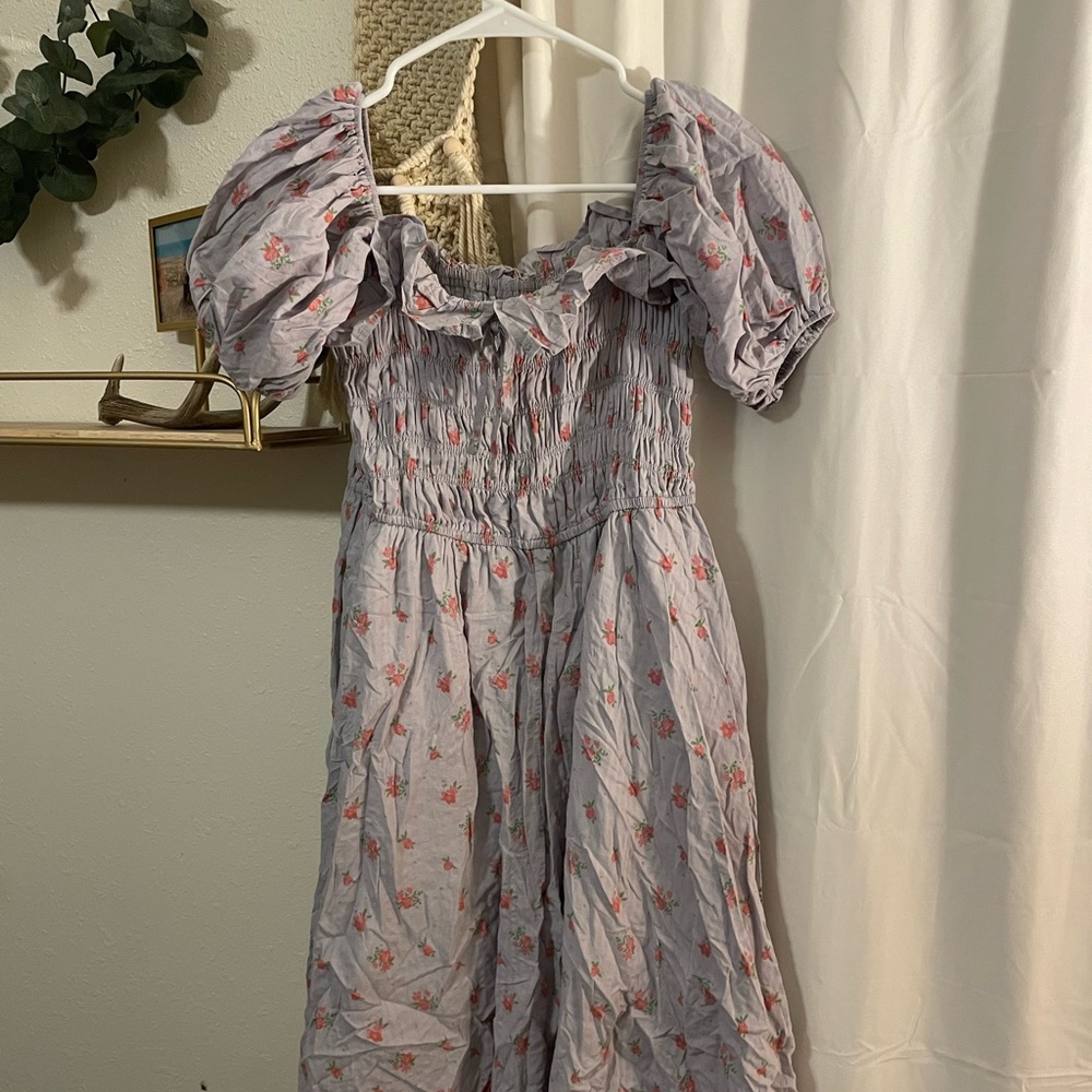 Lavender and pink flora boho dress